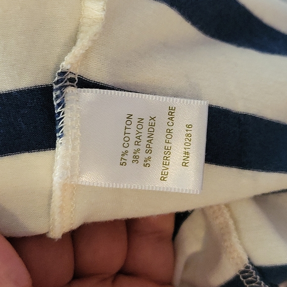 Garnet Hill Women's Sleeveless Navy & Cream Striped Maxi Dress Size M - Picture 12 of 12